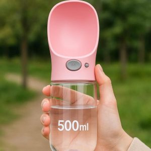 High-Capacity Pet Water Bottle - 500ml Large Volume for Long Journeys