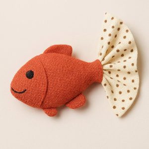 Fabric Fish-Shaped Cat Toy - Crinkle Tail & Catnip Filled for Kittens