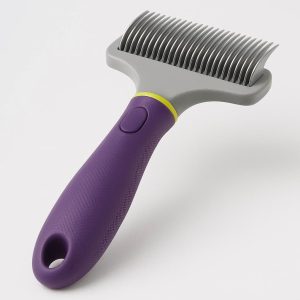 FURminator-Style Undercoat Rake – Long-Haired Dog Brush for Deep De-Shedding