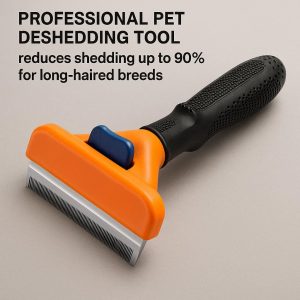 Professional Pet Deshedding Tool – Reduces Shedding Up to 90% for Long-Haired Breeds