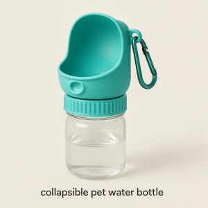 Collapsible Pet Water Bottle - Lightweight & Space-Saving for On-The-Move Pets