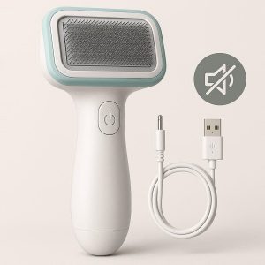 Electric Pet Hair Remover Brush – Rechargeable & Quiet for Anxiety-Free Grooming